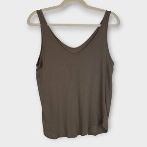 Everlane 100% Cotton Tank Top Women’s Small Brown Taupe Scoop Neck
